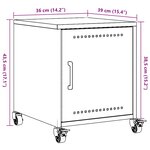 vidaXL Tables de chevet 2 Pièces blanc 36x39x43 5 cm acier