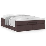 VidaXL Cadre de lit ottoman avec matelas marron foncé 140x200 cm tissu