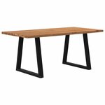 vidaXL Table à manger marron clair bois de chêne massif rectangulaire