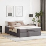 VidaXL Cadre de lit ottoman avec matelas gris 140x190 cm similicuir