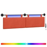 vidaXL Tête de lit suspendue Rouge orange Tissu en velours côtelé