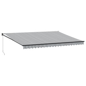vidaXL Auvent rétractable anthracite et blanc 5x3 m tissu et aluminium