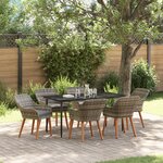 vidaXL Ensemble de jardin 7 pièces en poly rotin gris