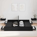 vidaXL Cadre de lit avec rangement avec tiroir Chêne noir 180 x 200 cm
