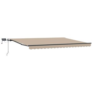 vidaXL Auvent Rétractable Beige 400 ×300 cm tissu