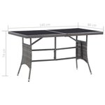 vidaXL Table de jardin Gris 140x80x74 cm Résine tressée