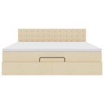 VidaXL Cadre de lit ottoman avec matelas crème 160x200 cm tissu