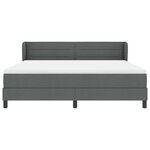vidaXL Lit à ressorts avec matelas Gris foncé 180 x 200 cm tissu