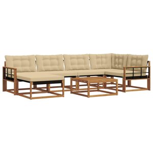 vidaXL Ensemble de canapés d'extérieur 19 Pièces Naturel et Beige