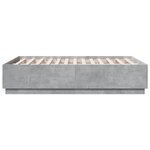 vidaXL Cadre de lit gris béton 120x190 cm bois d'ingénierie