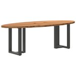 vidaXL Table à manger marron clair bois de chêne massif ovale