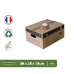 Pack and Move - Lot 10 Cartons Déménagement Stockage S - 36 x 28 x 18 cm - Poignées renforcées - 1 adhésif offert