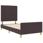 vidaXL Cadre de lit avec tête de lit Marron foncé 90 x 200 cm tissu