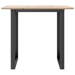 vidaXL Table à manger cadre en O 80x80x75 cm bois de pin massif acier