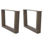 vidaXL Pieds de table basse en forme de V  2 pièces  acier naturel  60 x (30-31 3) cm