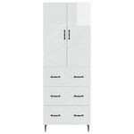 vidaXL Ensemble de Meubles 2 Pièces Blanc brillant 66 x 34 5 x 90 cm