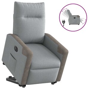 vidaXL Fauteuil inclinable électrique gris clair tissu