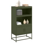 vidaXL Buffet haut vert olive 68 5x38 5x123 5 cm acier