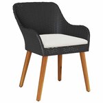 vidaXL Ensemble de salle à manger pour jardin 3 Pièces Noir polyrotin