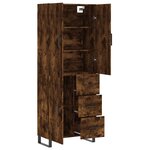 vidaXL Buffet haut Chêne fumé 69 5x34x180 cm Bois d'ingénierie