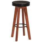 vidaXL Tabourets de bar 2 Pièces Cuir véritable et bois d'acacia solide