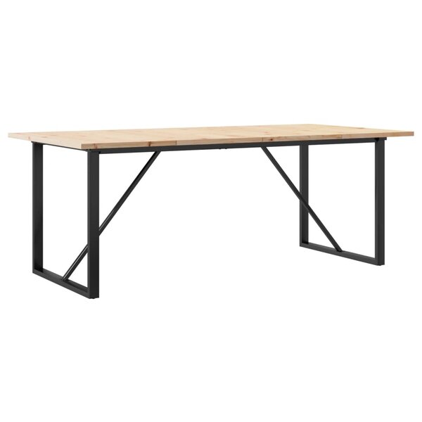 vidaXL Table à manger cadre en O 200x100x75 5 cm bois pin massif fonte