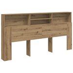 vidaXL Armoire de tête de lit chêne artisanal 200x19x103 5 cm