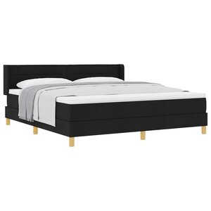 vidaXL Lit à ressorts avec matelas Noir 200 x 180 cm Polyester