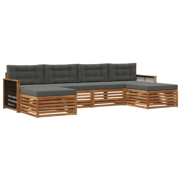 vidaXL Ensembles de canapés avec coussin 6 Pièces Bois d'Acacia Massif