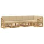 vidaXL Ensemble de canapés d'extérieur 6 Pièces Blanc et Beige