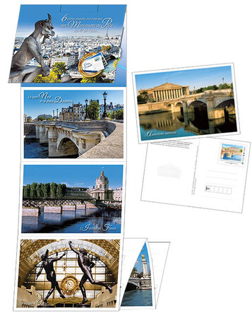 Lot de 6 cartes postales timbrées - Ponts de Paris - France