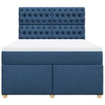 vidaXL Sommier à lattes de lit avec matelas Bleu 140x190 cm Tissu