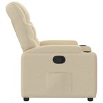 vidaXL Fauteuil inclinable Crème Tissu