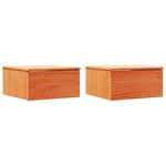 vidaXL Table de chevet avec tiroir 2 Pièces Marron cire 37 x 35 x 18 5 cm