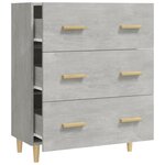 vidaXL Buffet Gris béton 70x34x90 cm Bois d'ingénierie