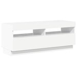 vidaXL Meuble TV avec lumières LED blanc brillant 100x35x40 cm