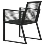 vidaXL Chaises de jardin lot de 4 Corde en rotin Noir
