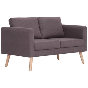 vidaXL Canapé à 2 places tissu taupe
