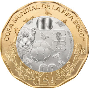 Monnaie FIFA WORLD CUP 26 Cupronickel 20 Pesos Mexico 2026 (PRÉCOMMANDE)