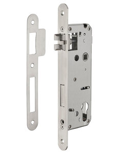 INTELOCK - Serrure encast. Intelock trou cylindre pour poignées connectées  inox  axe45mm  entr'axes85mm  carré8  BR - INTELOCK