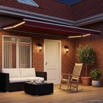 vidaXL Cadre de store manuel avec LEDs Rouge et Blanc 4 × 3 m