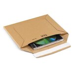 Pochette carton micro-cannelé rigide brune à fermeture adhésive raja 53x43 cm (lot de 100)