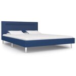 vidaXL Cadre de lit avec LED Bleu Tissu 140 x 200 cm