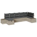 vidaXL Ensemble de canapé de jardin de 7 pièces avec coussins gris clair en rattan synthétique