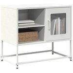 vidaXL Meuble TV blanc 68x39x60 5 cm acier