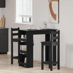 vidaXL Table de bar avec étagère de rangement chêne noir