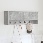 vidaXL Porte-manteau mural avec étagère Montage mural avec stockage avec porte Gris béton 80 x 20 x 30 cm