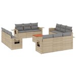 vidaXL Salon de jardin avec coussins 13 Pièces beige résine tressée