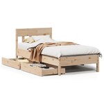 vidaXL Cadre de lit sans matelas 75x190 cm bois de pin massif