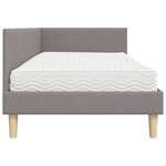 vidaXL Cadre de lit d'angle avec matelas Autre 2 Pièces Taupe tissu